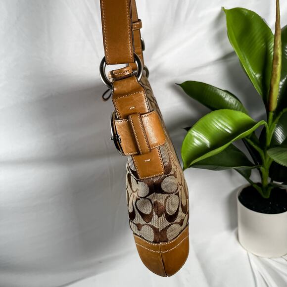 COACH 3574 Y2K VINTAGE Soho Shoulder Bag Double Buckle Tan Leather - Picture 4 of 11